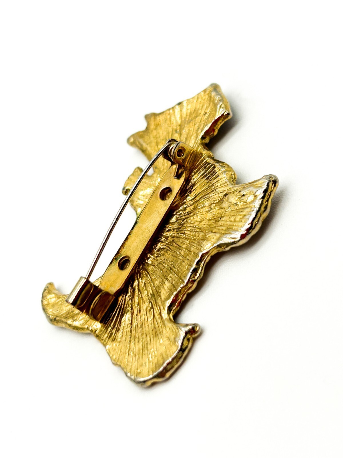Vintage Gold Tone Black Enamel Scottish Terrier Brooch Scottie Pin Rhinestone