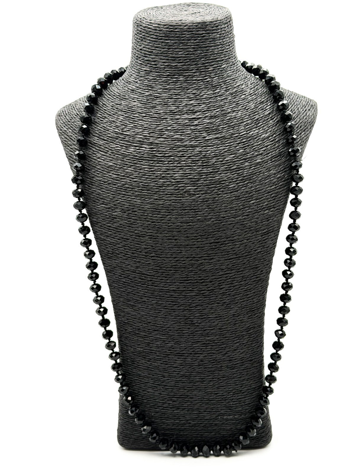 Faceted black glass necklace