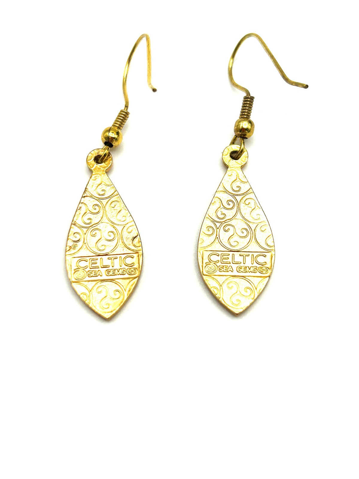 VTG Celtic Lands Sea Gems Collection Blue Enamel & Gold-Plated Teardrop Earrings