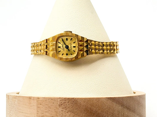 Vintage 1970s Limit International 17 Jewels Incabloc Ladies Wristwatch Gold Tone