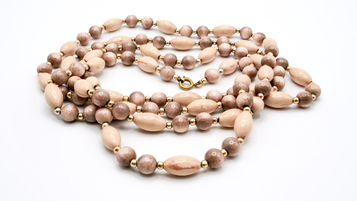 Vintage Bisque Bead Strand