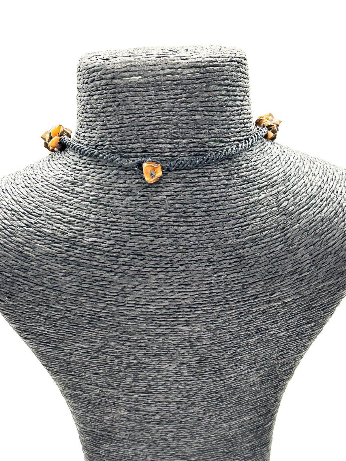 Vintage Tiger’s Eye Gemstone Chip Necklace Chunky Graduated Boho 22.5”