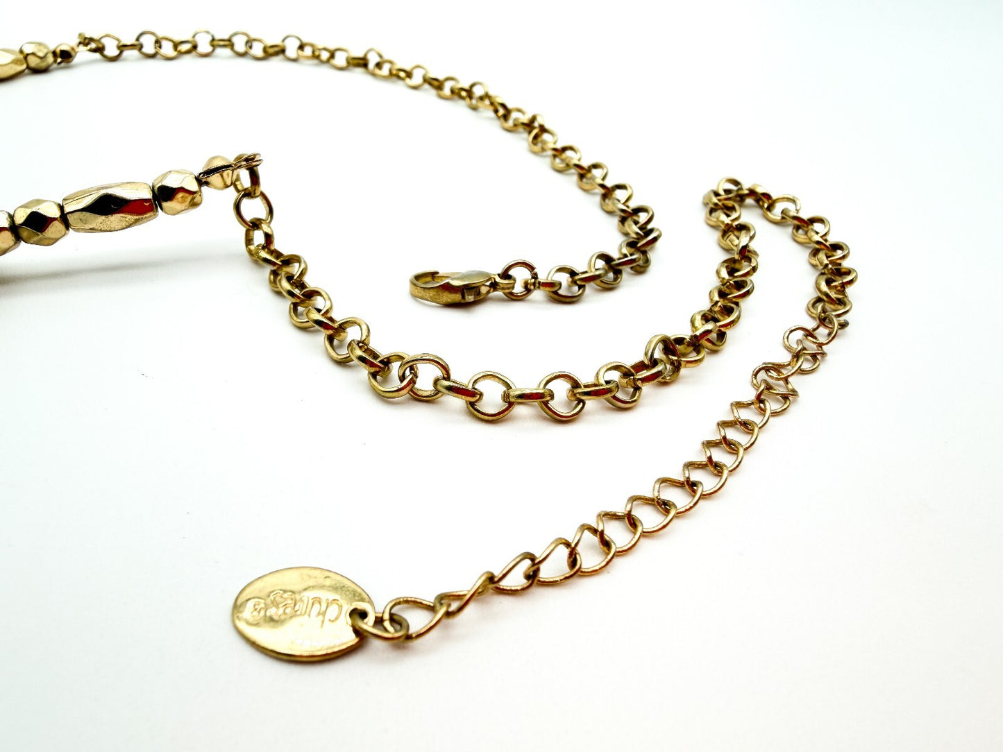 Gold Tone Fringe Statement Necklace Boho Bib Festival Rolo Chain