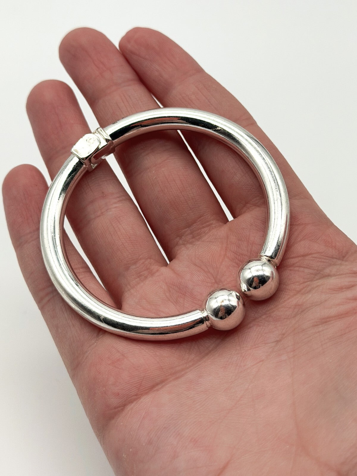 Silver Tone Hinged Bangle Bracelet Bundle Modern Torque and Knot Design x2