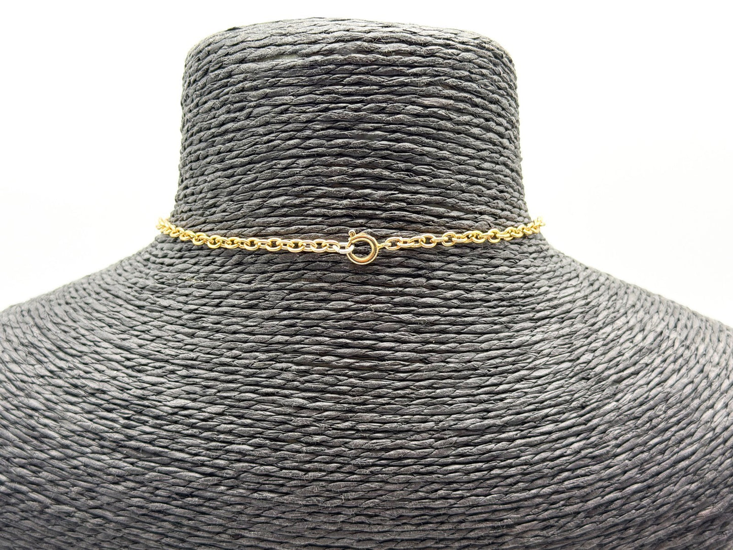 Vintage Black Gold Tone Greek Key Statement Necklace Oval Pendant 17” Geometric