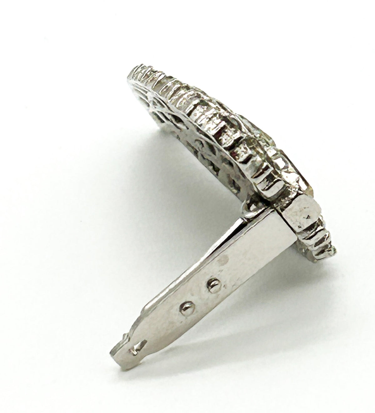 Vintage Rhinestone Duette Dress Clips Brooch Art Deco Style Baguette READ