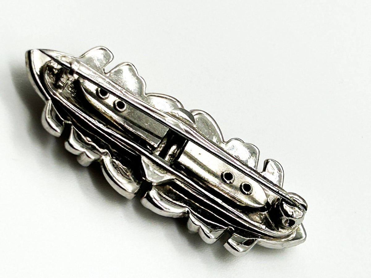 Vintage Rhinestone Duette Brooch Dress Clips Art Deco Style For Restoration