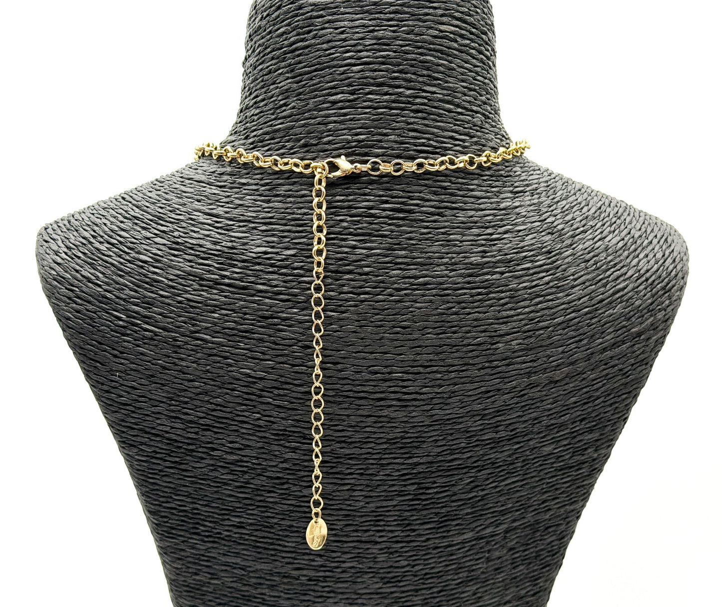 Gold Tone Fringe Statement Necklace Boho Bib Festival Rolo Chain