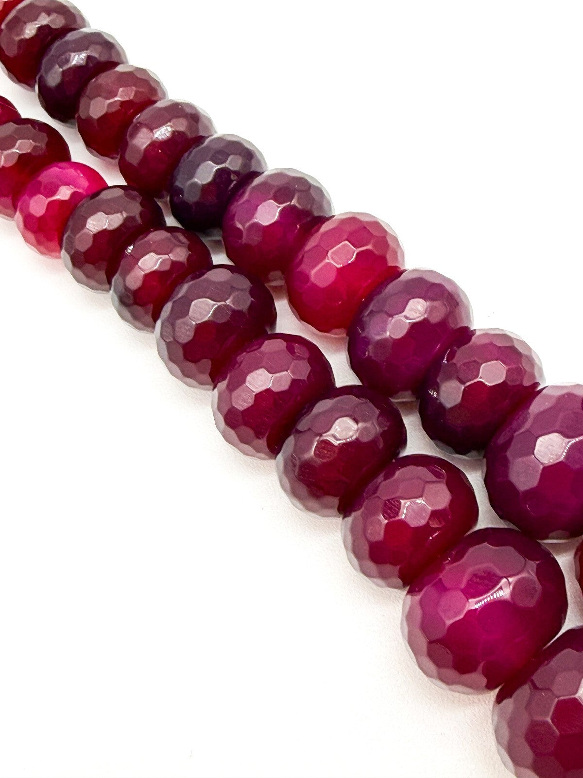 Chunky Ruby Red Quartz Necklace Faceted Magenta Gemstone Statement Toggle Clasp