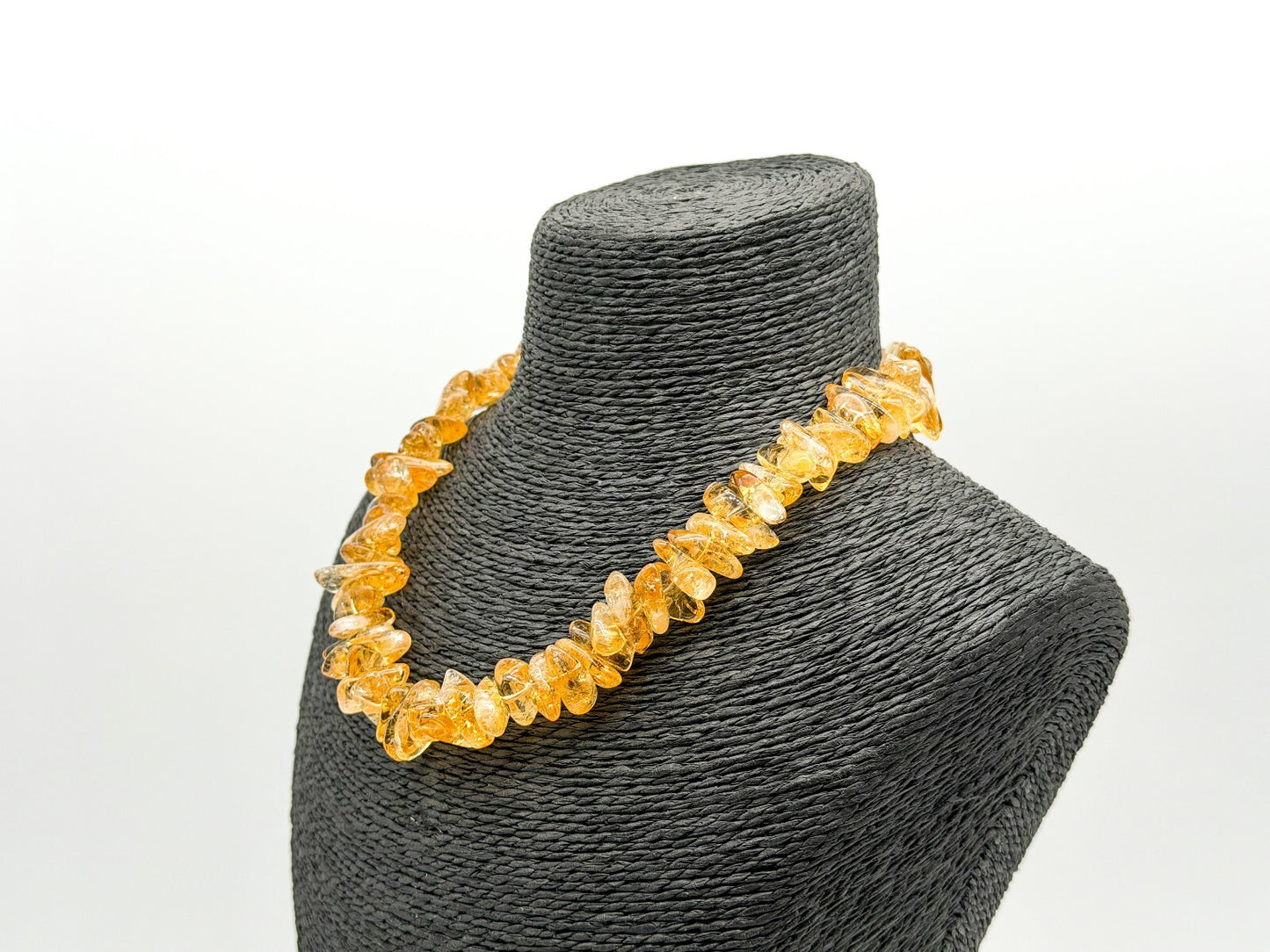 Natural Citrine Nugget Necklace Honey Yellow Gemstone Toggle Clasp Gemstone