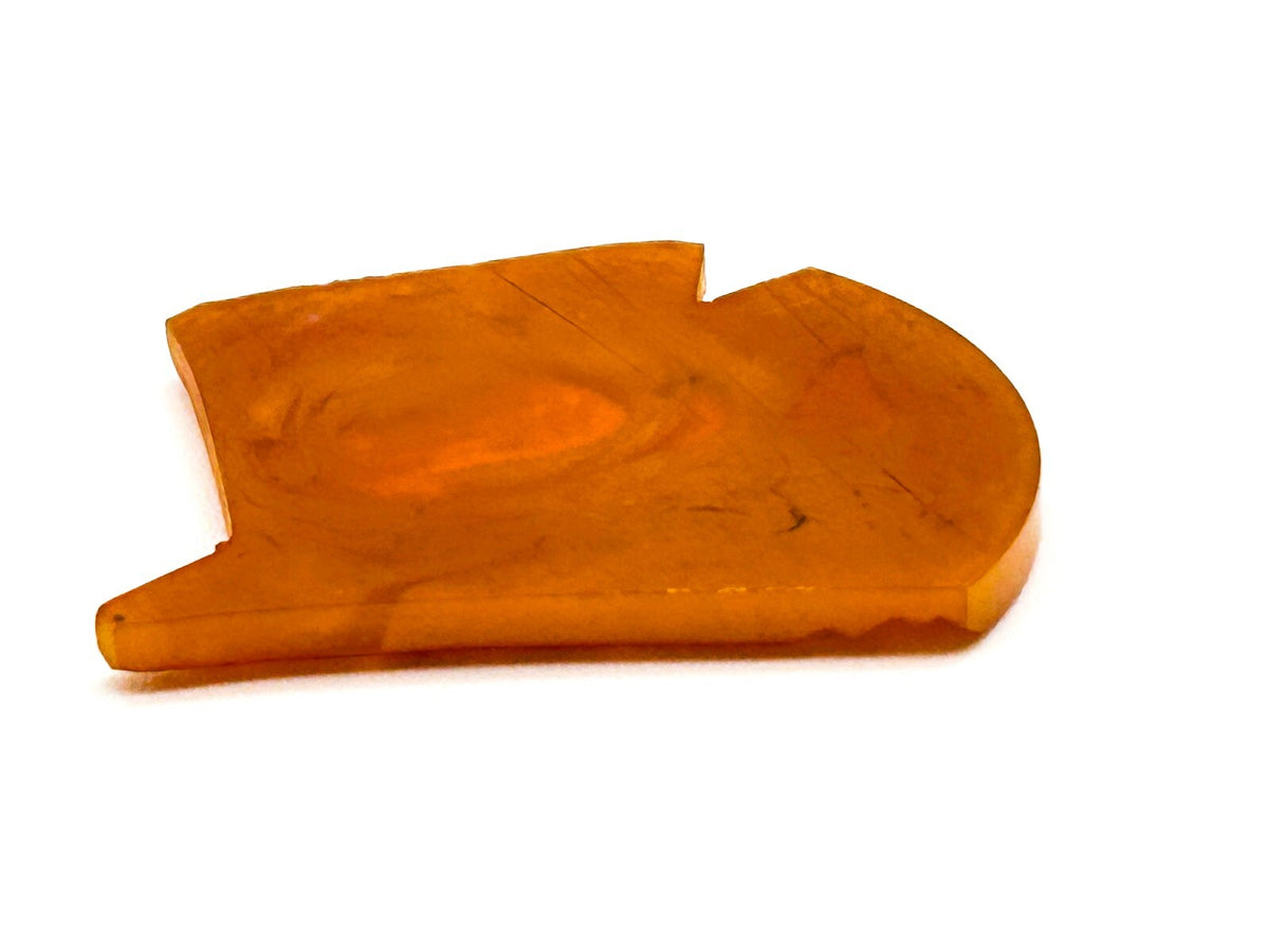Vintage Carved Bakelite Scottie Terrier Dog Head Orange Amber Marble Swirl Piece