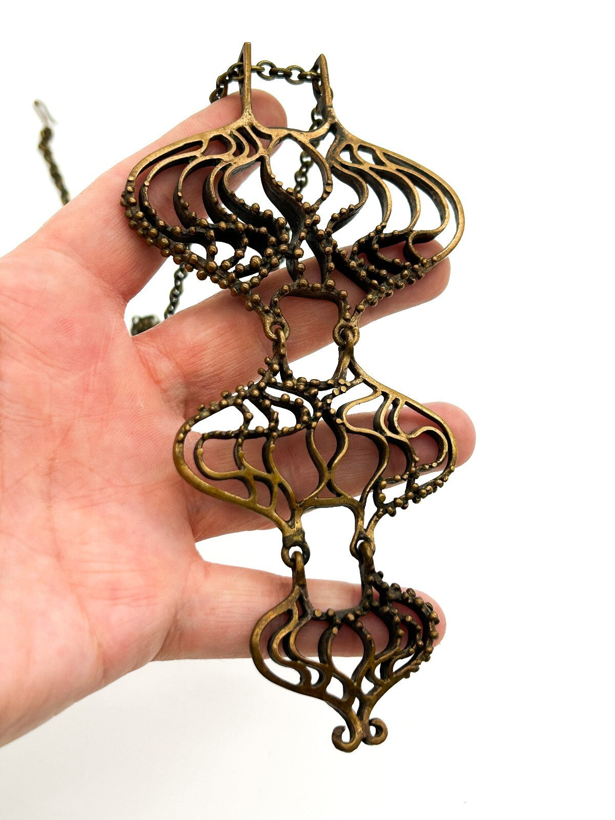 Hannu Ikonen Rainy Days Pendant Necklace Valo-Koru Finland Bronze Modernist