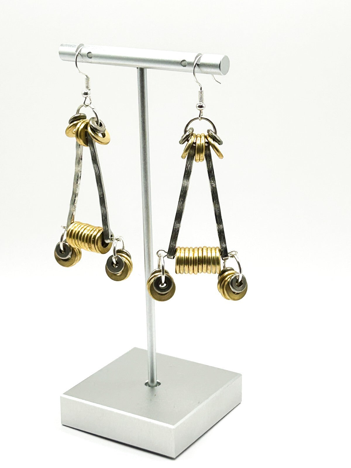 Industrial Mixed Metal Necklace Earrings Set One Of A Kind BD-Eye Original