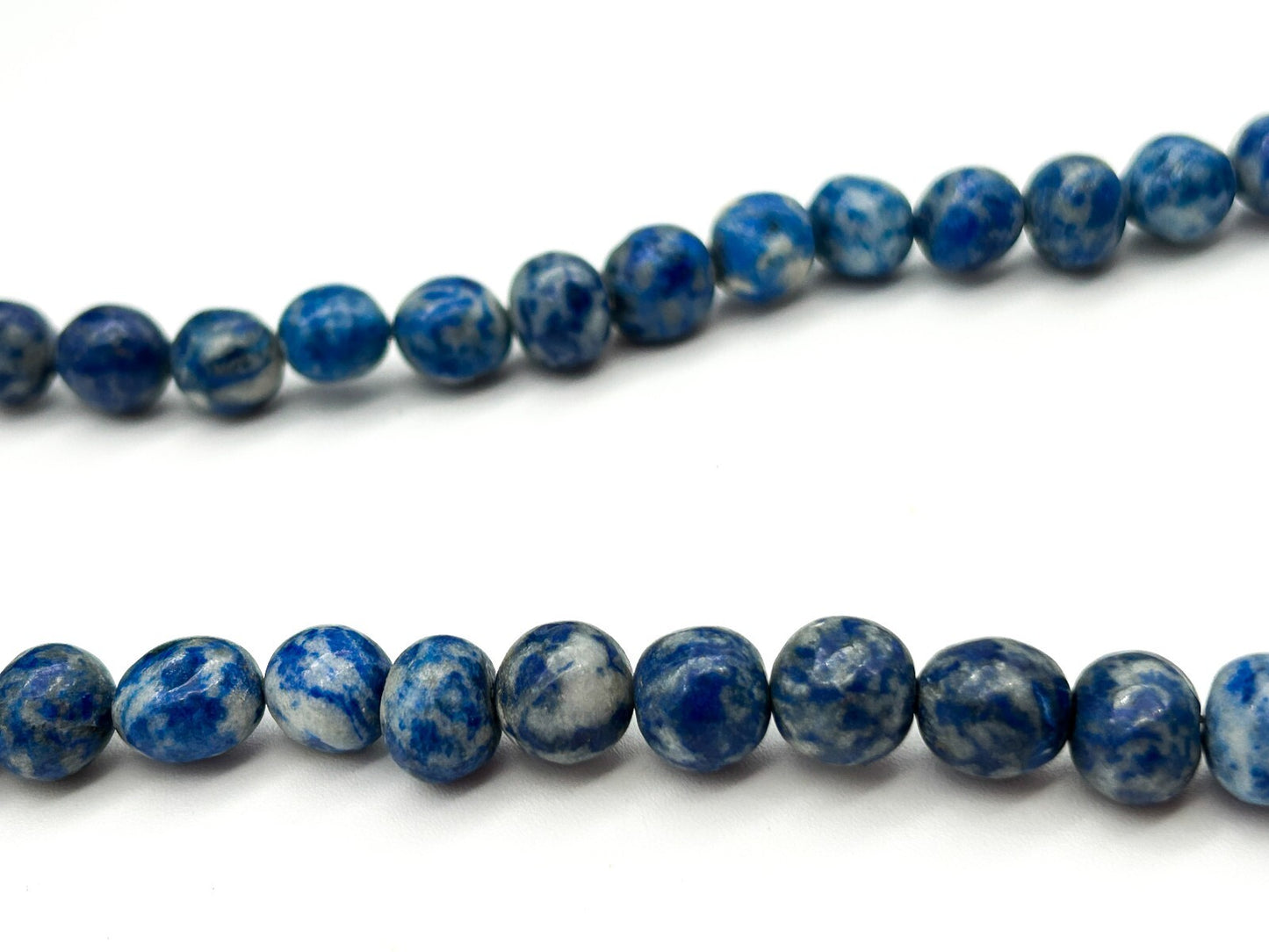 Vintage Sodalite Bead Necklace Natural Blue Gemstone 21” Barrel Clasp