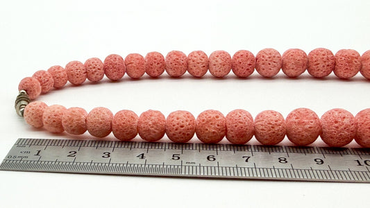 Vintage Pink Sponge Coral Graduated Bead Necklace Natural Coral 16.5”