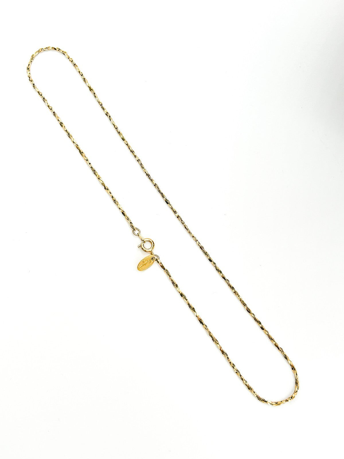 Vintage Vendome Gold Tone Twisted Rope Chain Necklace Signed Classic 18”