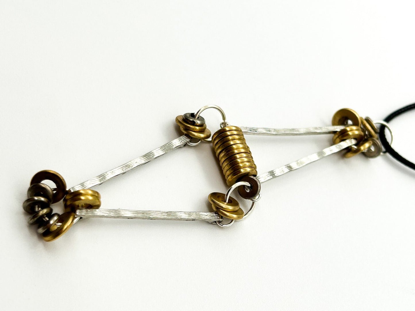 Industrial Mixed Metal Necklace Earrings Set One Of A Kind BD-Eye Original