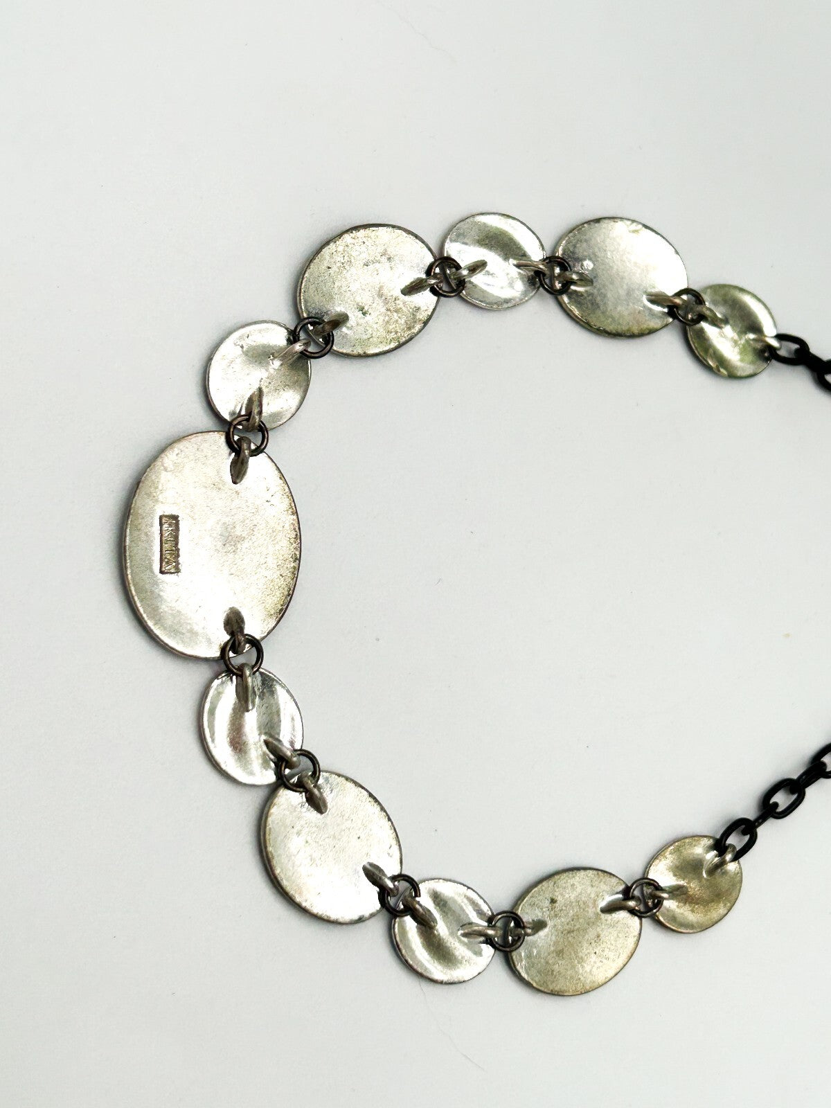Ikita Statement Necklace Blue Purple Enamel Disc Necklace Articulated Adjustable