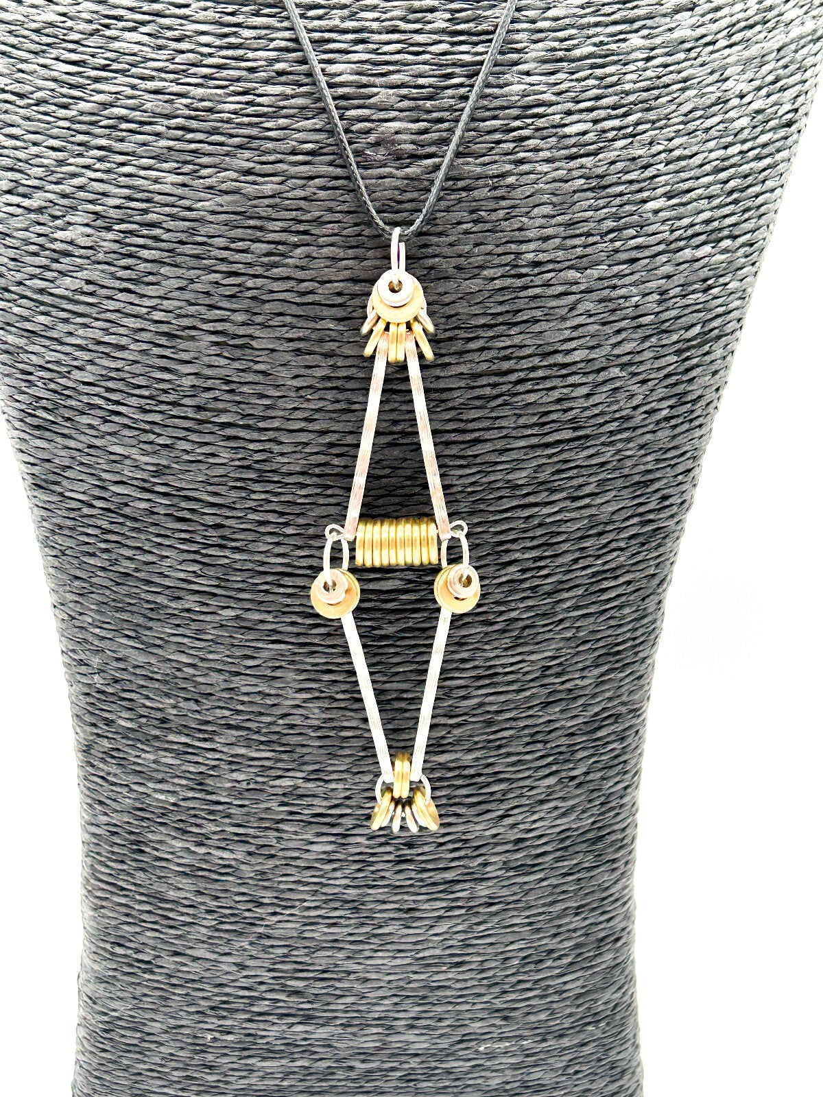 Industrial Mixed Metal Necklace Earrings Set One Of A Kind BD-Eye Original
