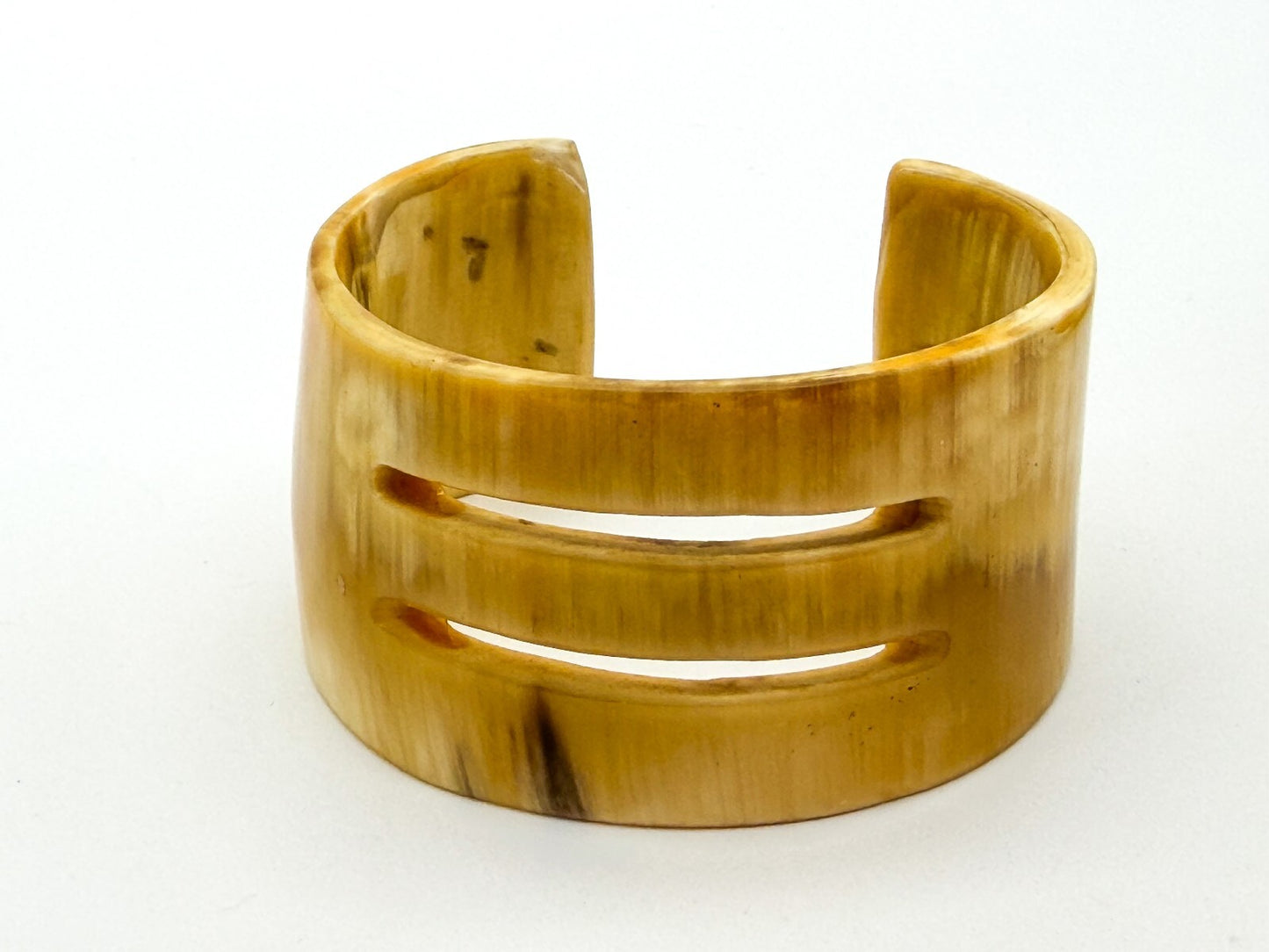 Vintage Organic Material Cuff Bracelet Bundle x4 Natural Cream Brown Bangles