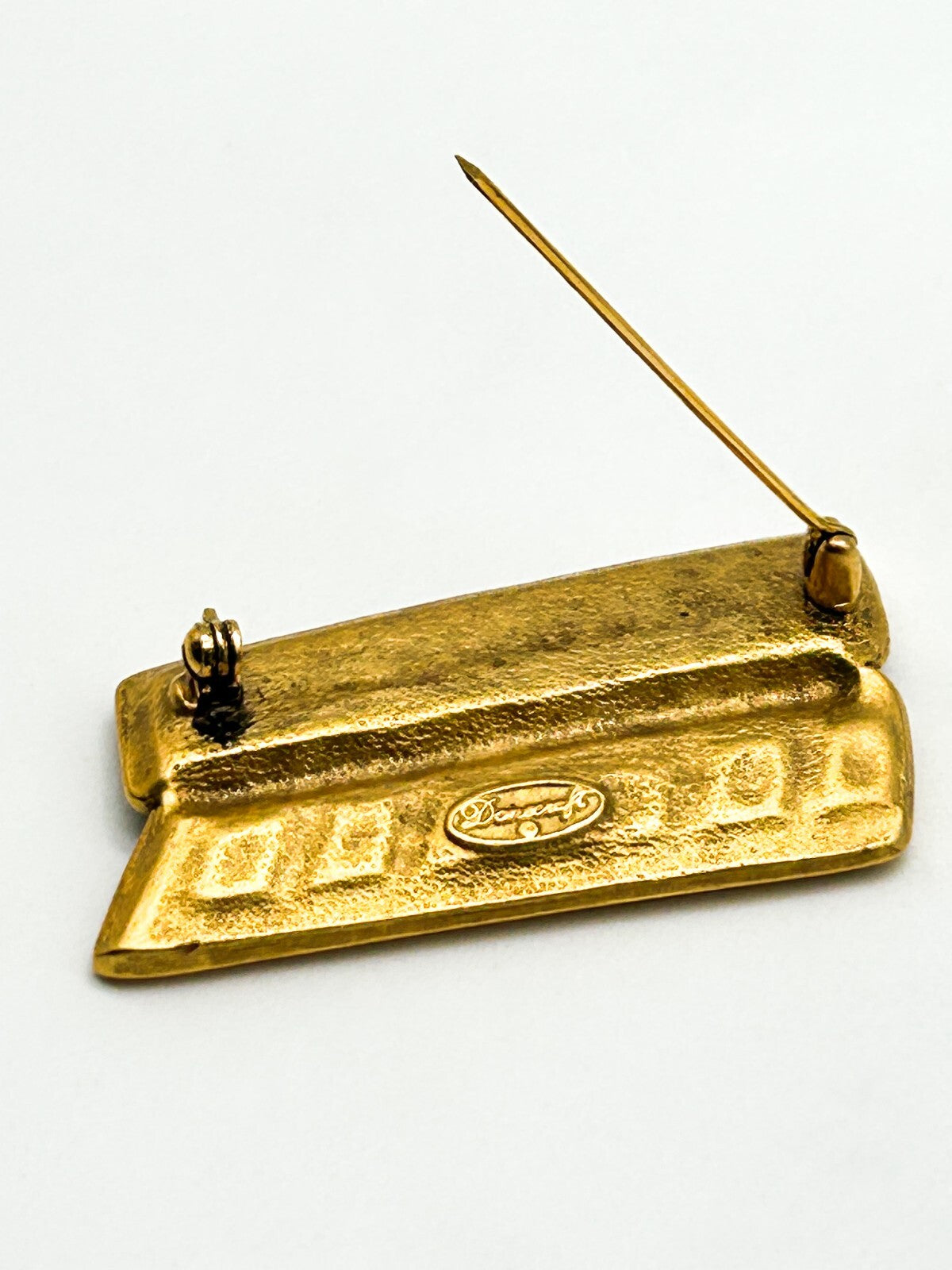 Vintage Danecraft Artist Paint Box Brooch Gold Tone Enamel Paint Palette Pin