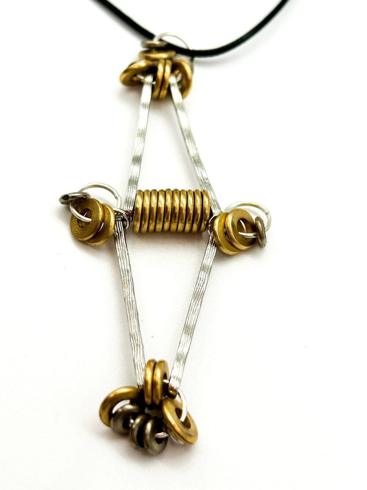 Industrial Mixed Metal Necklace Earrings Set One Of A Kind BD-Eye Original