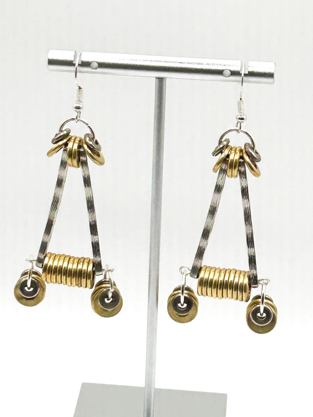 Industrial Mixed Metal Necklace Earrings Set One Of A Kind BD-Eye Original