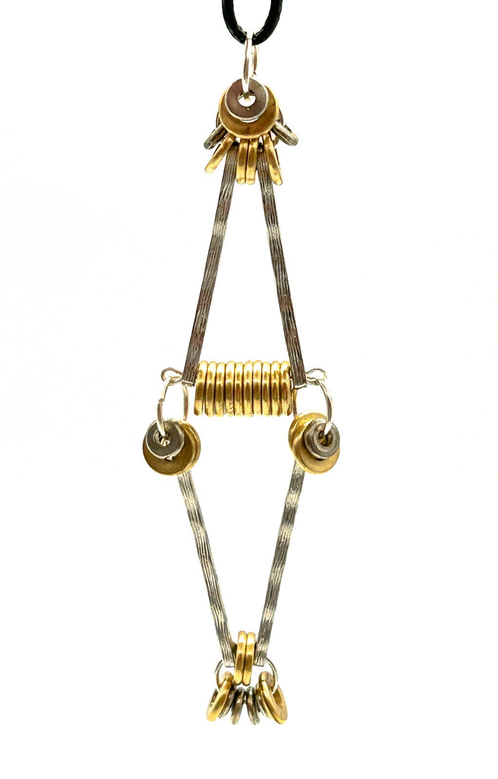 Industrial Mixed Metal Necklace Earrings Set One Of A Kind BD-Eye Original