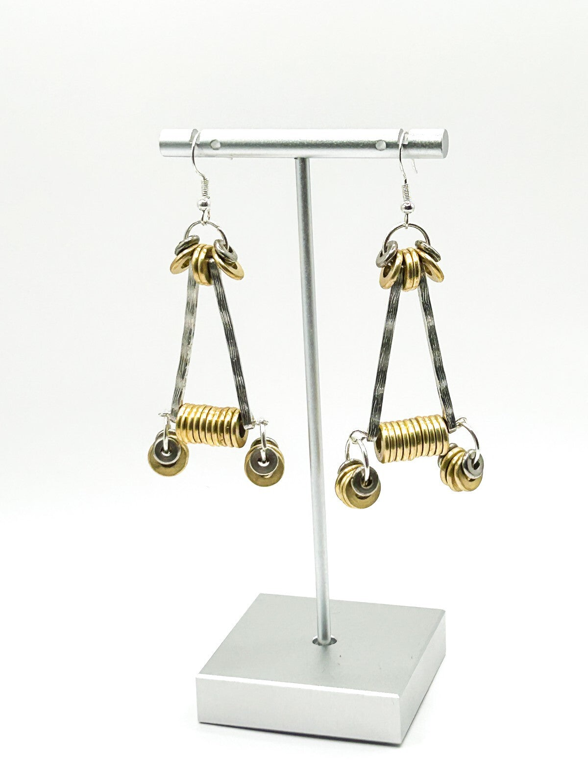 Industrial Mixed Metal Necklace Earrings Set One Of A Kind BD-Eye Original