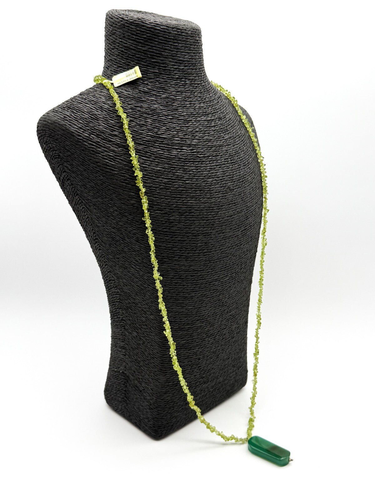 Natural Peridot Chip Necklace Green Agate Pendant Gemstone Continuous Strand