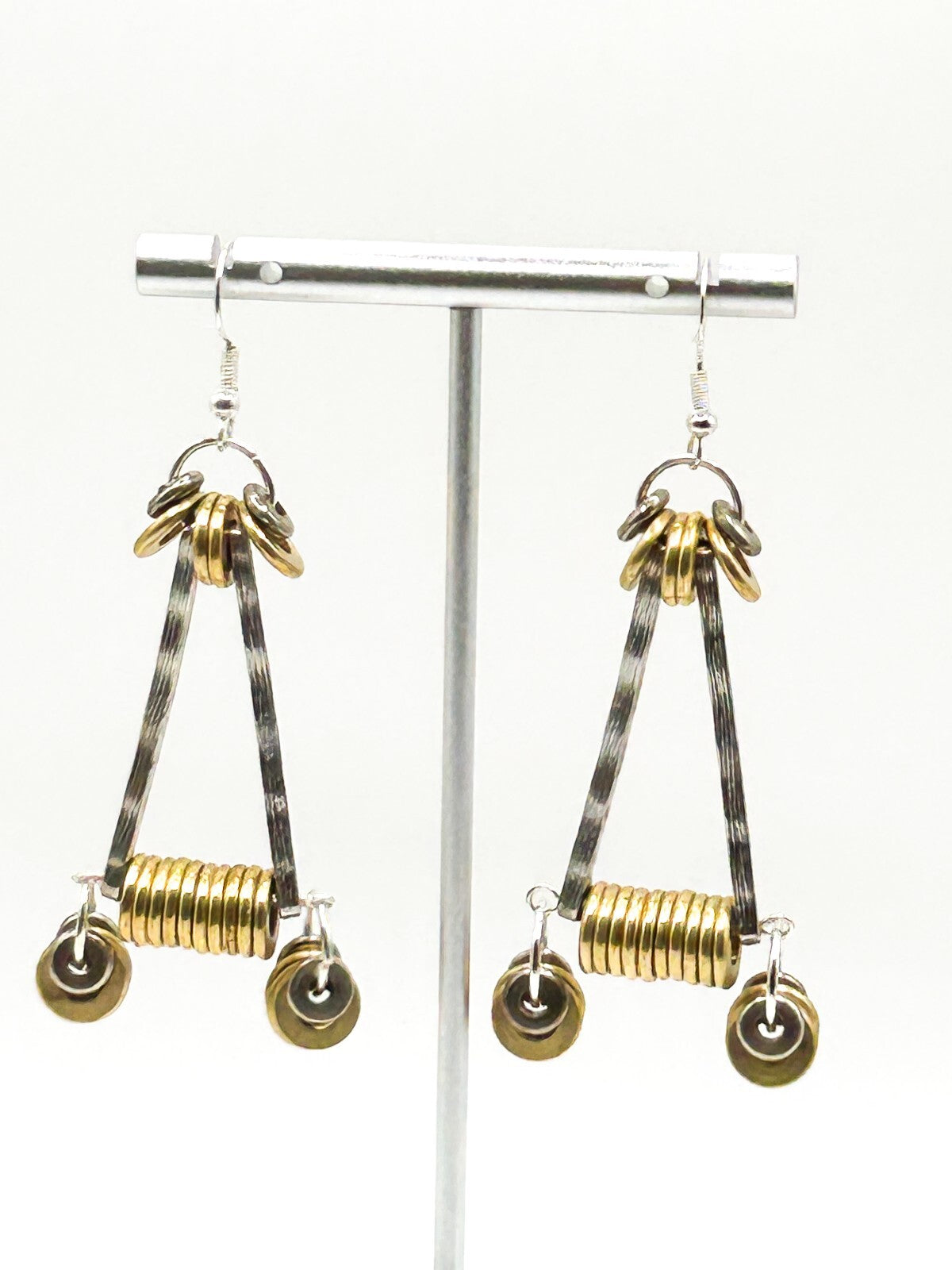 Industrial Mixed Metal Necklace Earrings Set One Of A Kind BD-Eye Original