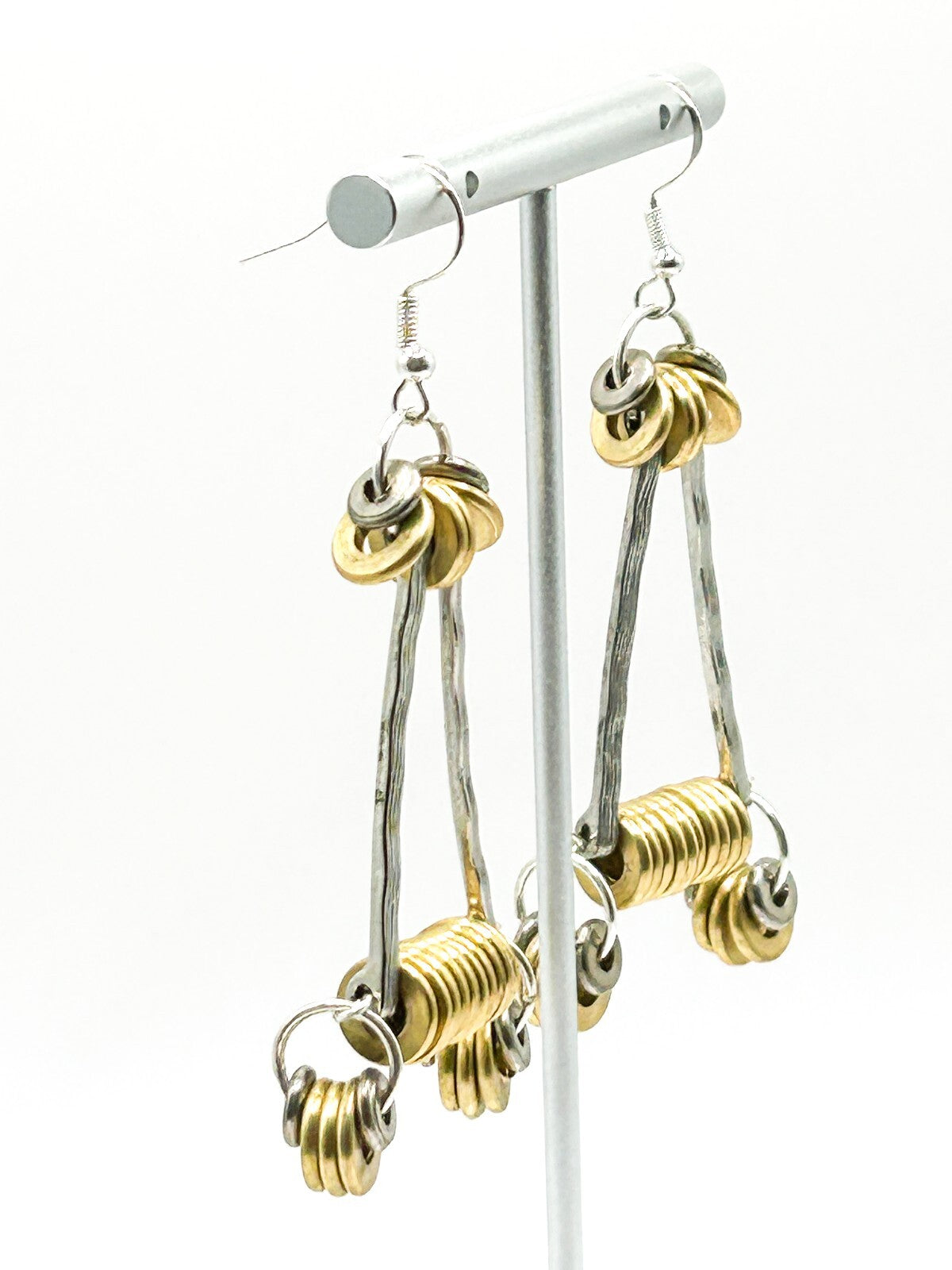Industrial Mixed Metal Necklace Earrings Set One Of A Kind BD-Eye Original