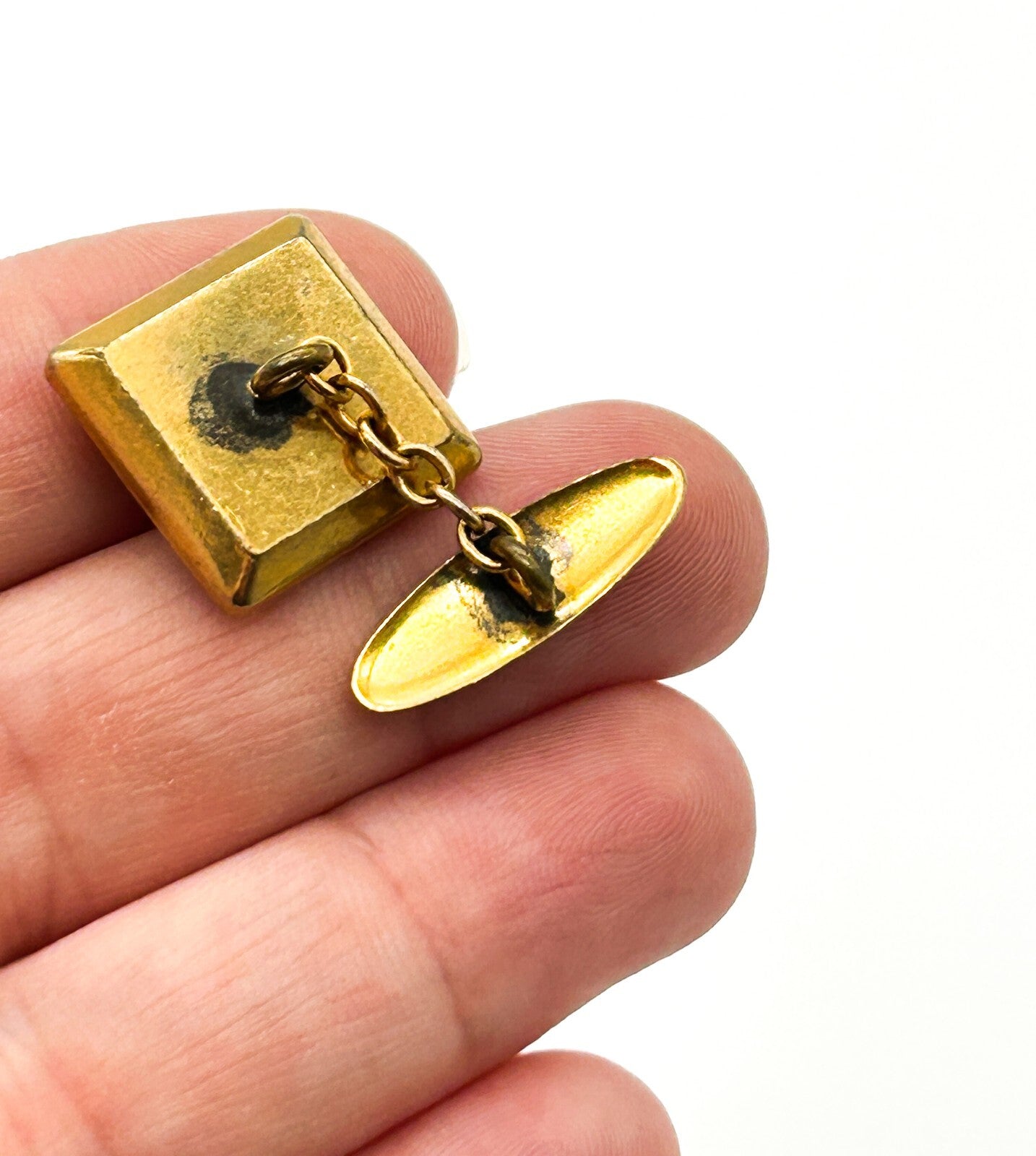 Vintage Toledo Damascene Dragon Cufflinks Gold Plated Spanish Cuff Links