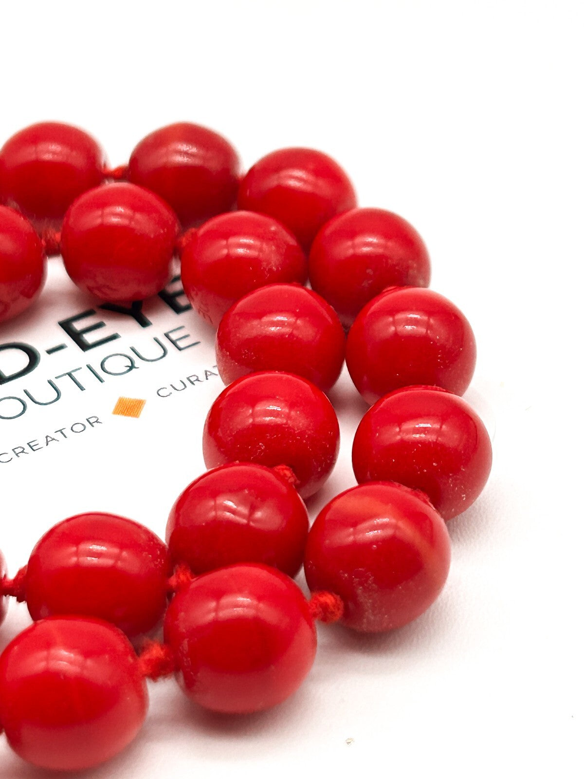 Vintage Hand Knotted Red Glass Beaded Necklace Jewellery Repair Project 18.5"