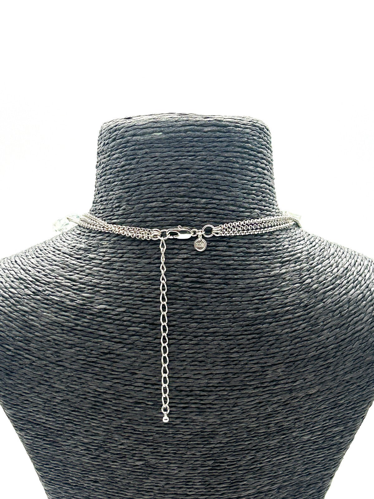 M&S Marks & Spencer Layered Glass Bead Necklace Clear Crystal Statement Necklace