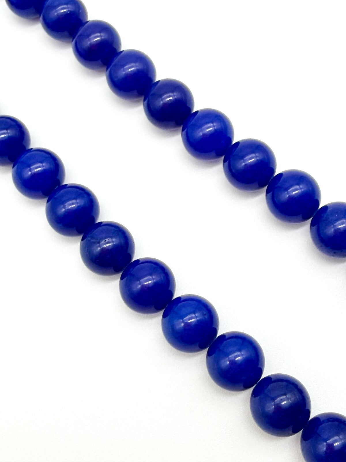 Cobalt Blue Agate Necklace Art Glass Swirl Spiral Pendant Statement Murano-style