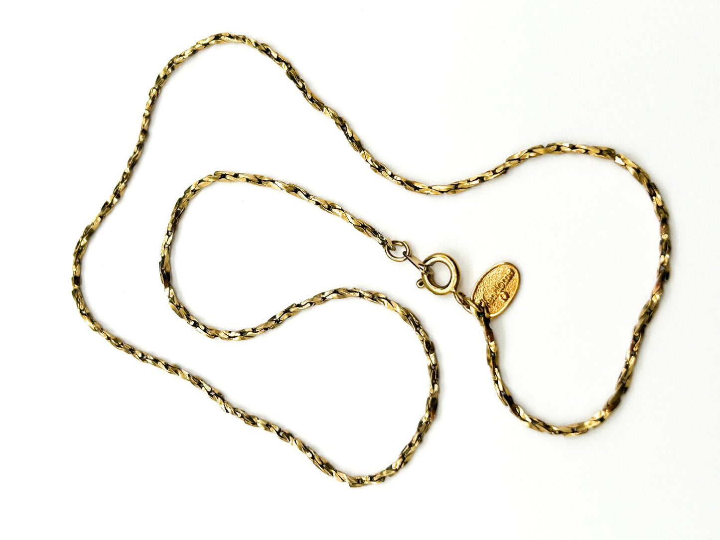 Vintage Vendome Gold Tone Twisted Rope Chain Necklace Signed Classic 18”
