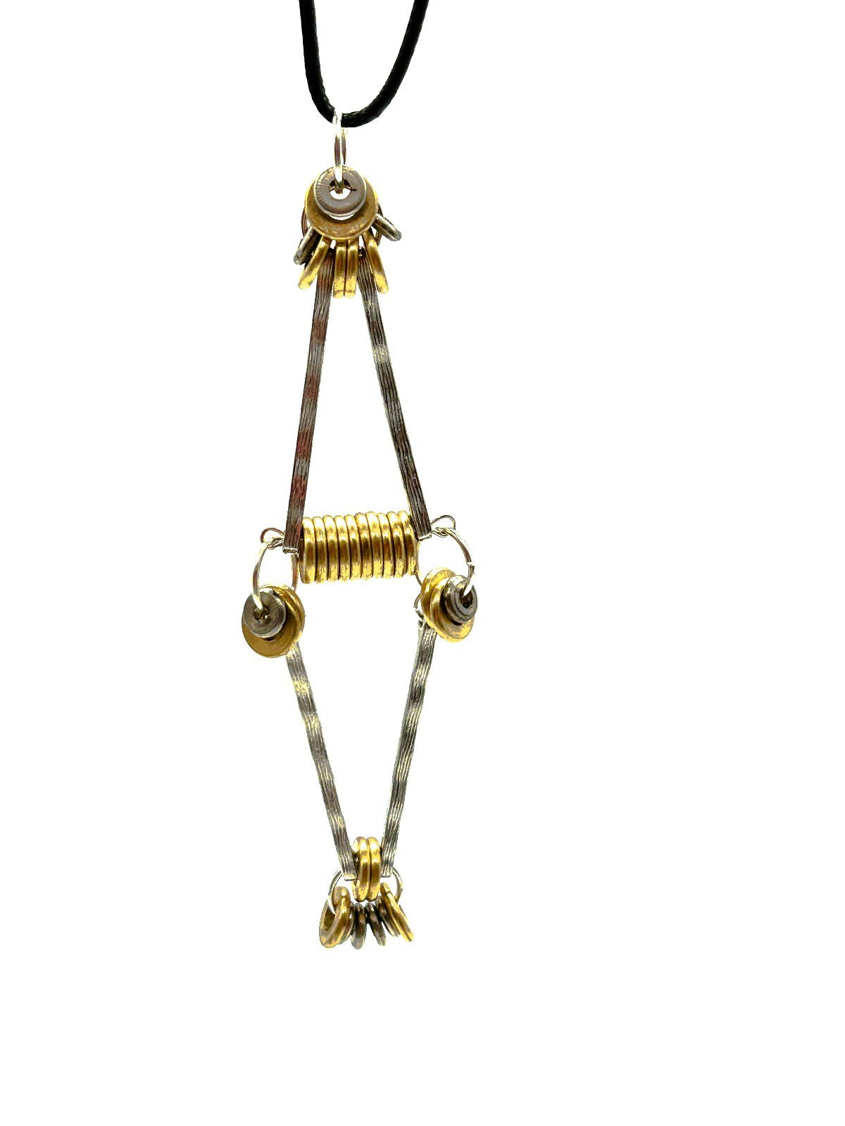 Industrial Mixed Metal Necklace Earrings Set One Of A Kind BD-Eye Original