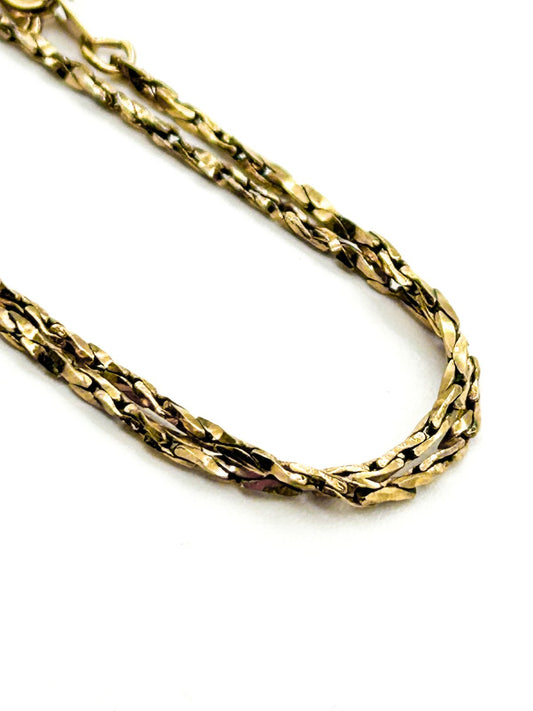 Vintage Vendome Gold Tone Twisted Rope Chain Necklace Signed Classic 18”