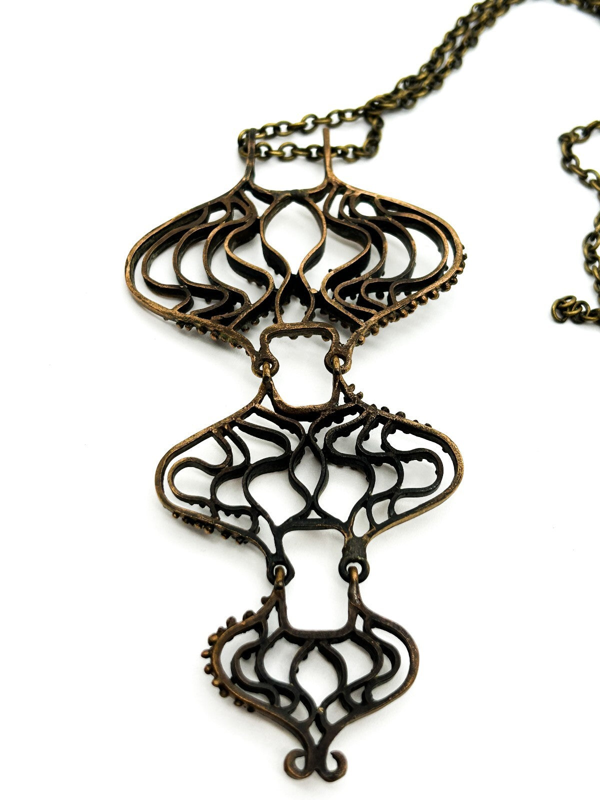 Hannu Ikonen Rainy Days Pendant Necklace Valo-Koru Finland Bronze Modernist