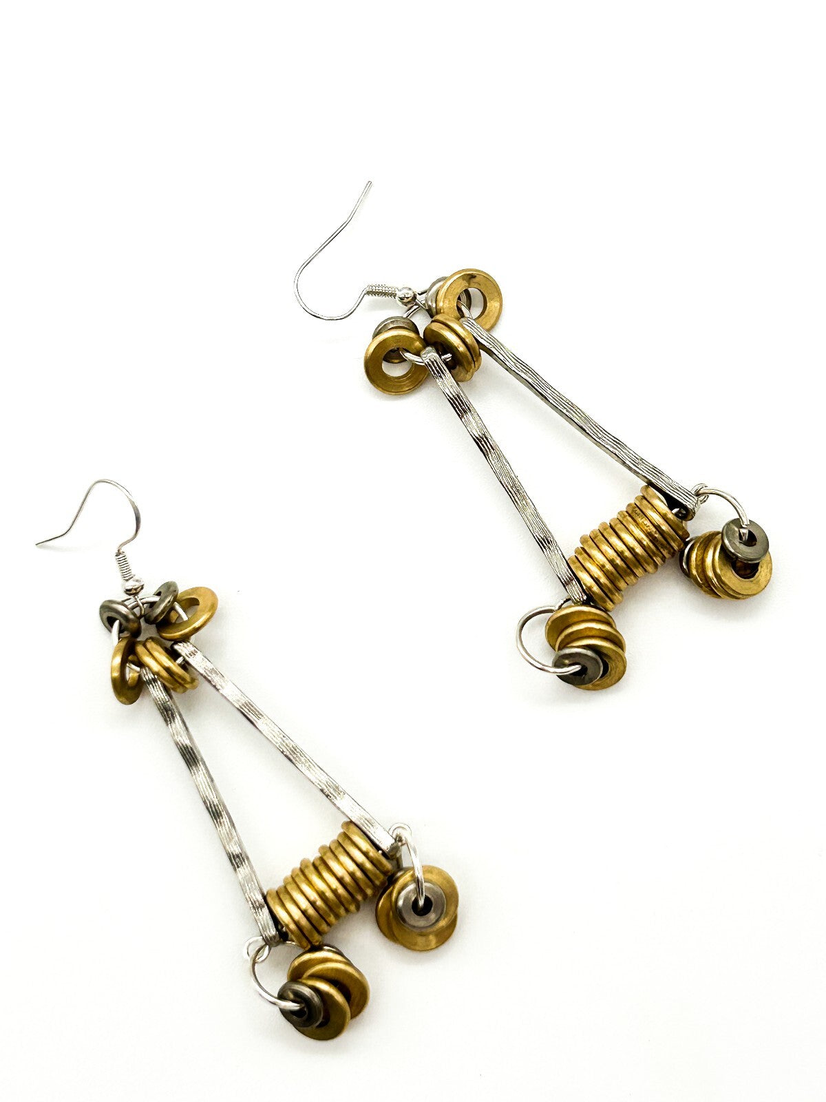 Industrial Mixed Metal Necklace Earrings Set One Of A Kind BD-Eye Original