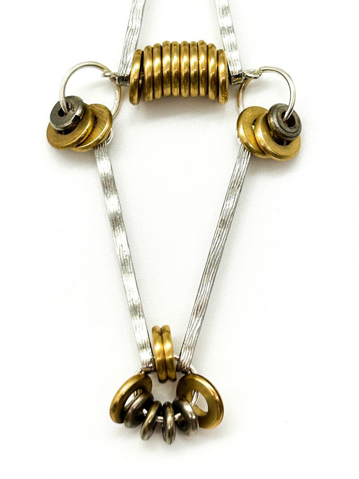 Industrial Mixed Metal Necklace Earrings Set One Of A Kind BD-Eye Original