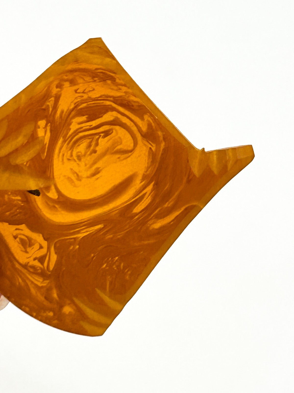 Vintage Carved Bakelite Scottie Terrier Dog Head Orange Amber Marble Swirl Piece