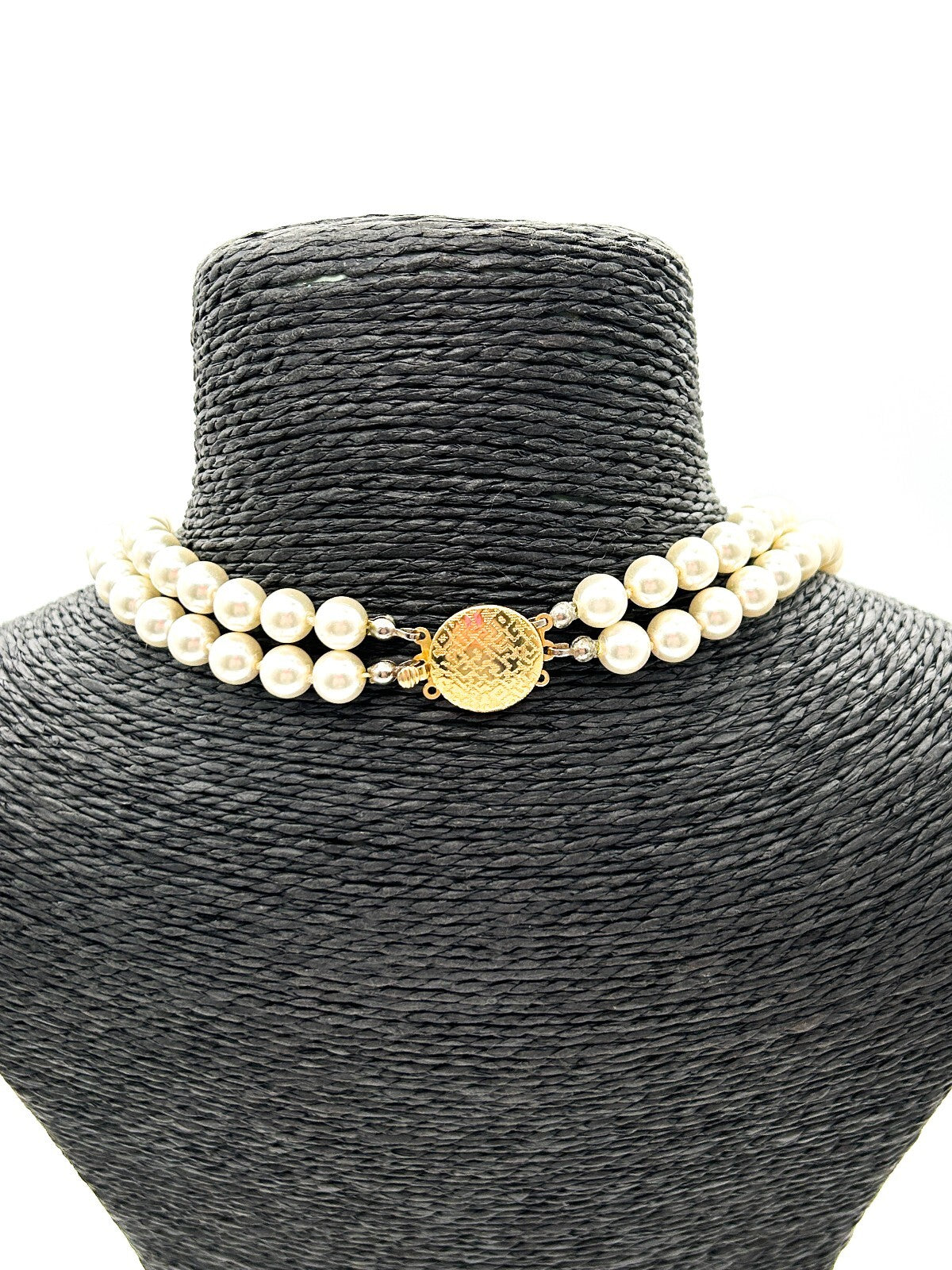 Vintage 2 strand Faux Pearl Necklace Hand Knotted Double Strand Repair Project