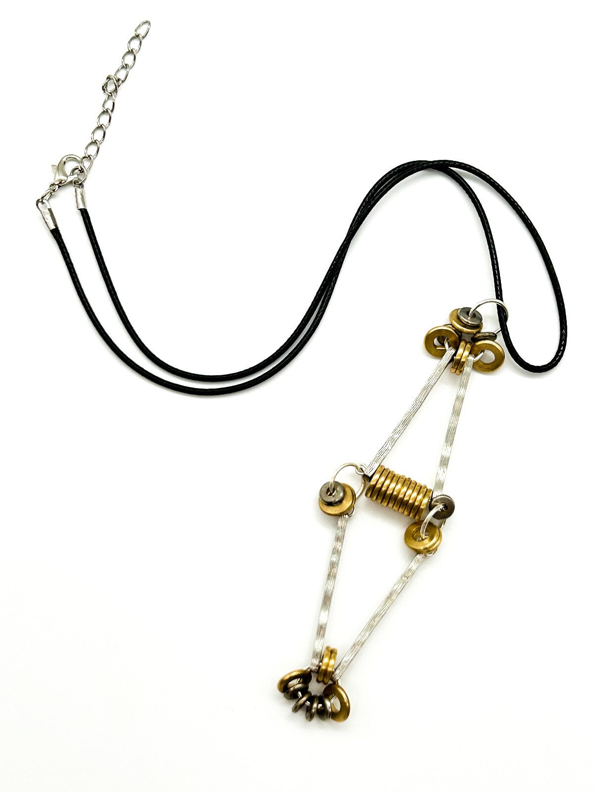 Industrial Mixed Metal Necklace Earrings Set One Of A Kind BD-Eye Original