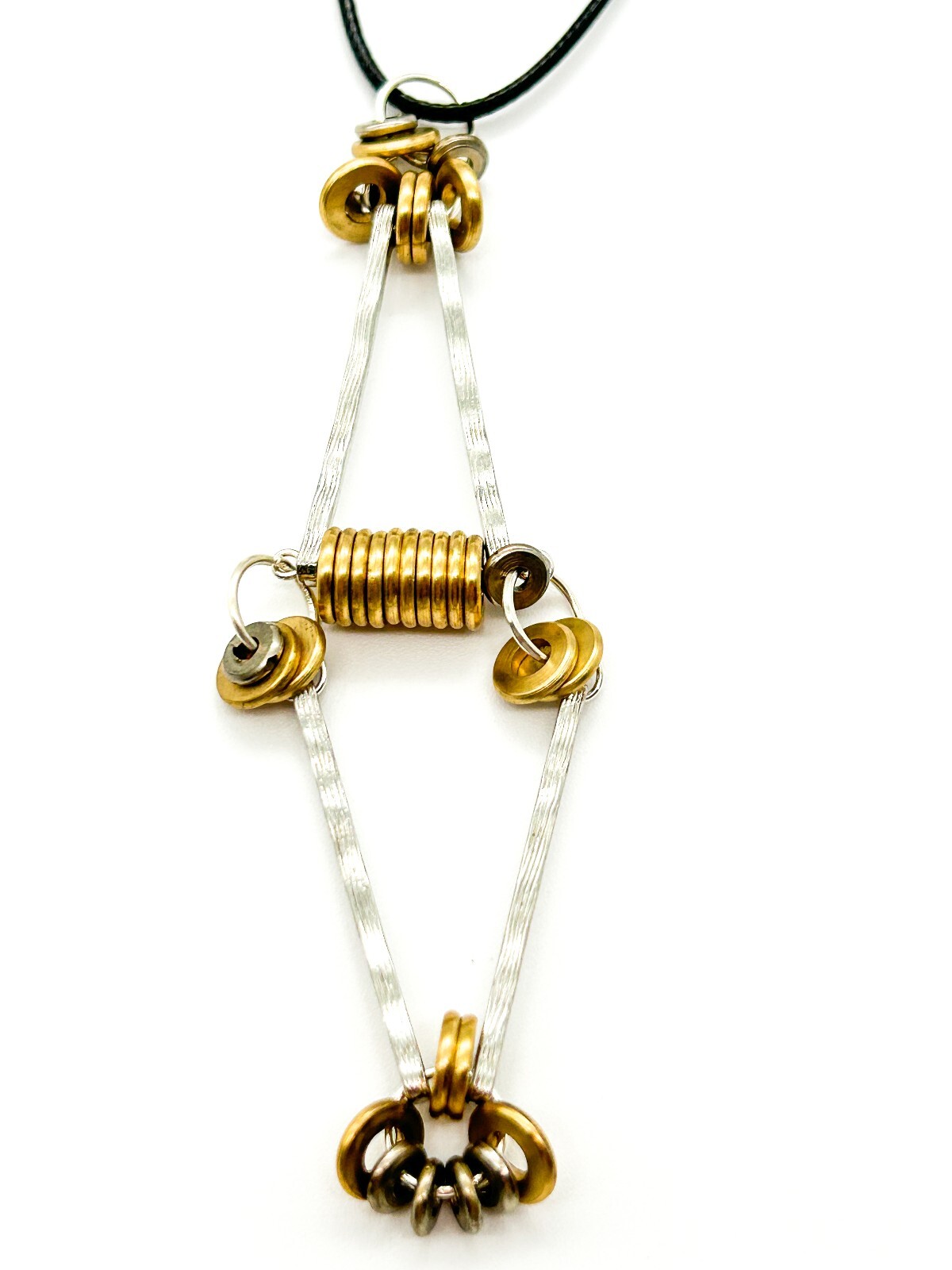 Industrial Mixed Metal Necklace Earrings Set One Of A Kind BD-Eye Original