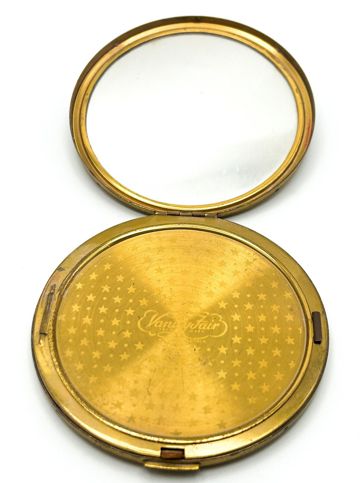 Vintage Vanity Fair Gold Tone Starburst Compact Mirror Made in Britain