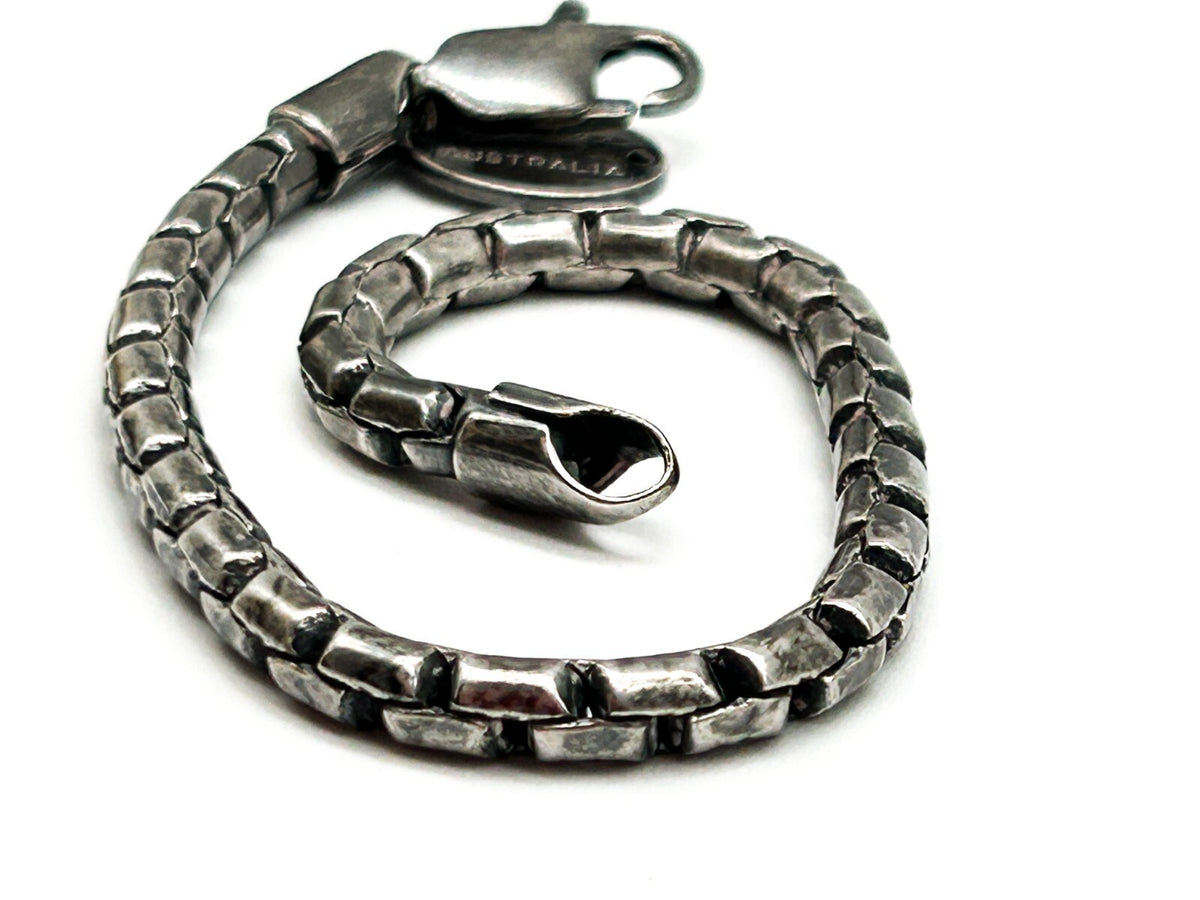 Innersoul Australia Bracelet Silver Tone Box Link Chain Y2K Vintage