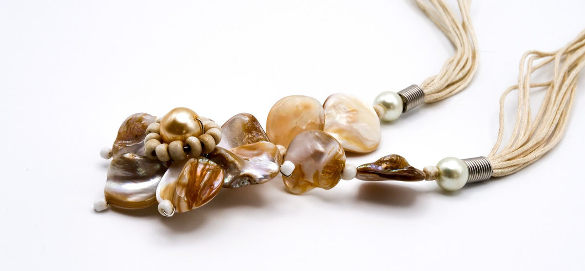 Layered Mother of Pearl Flower Necklace