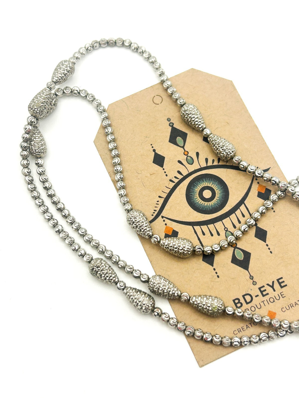 Signed OFFICINA BERNARDI Sterling Silver 925 Italy Long Necklace – 30”